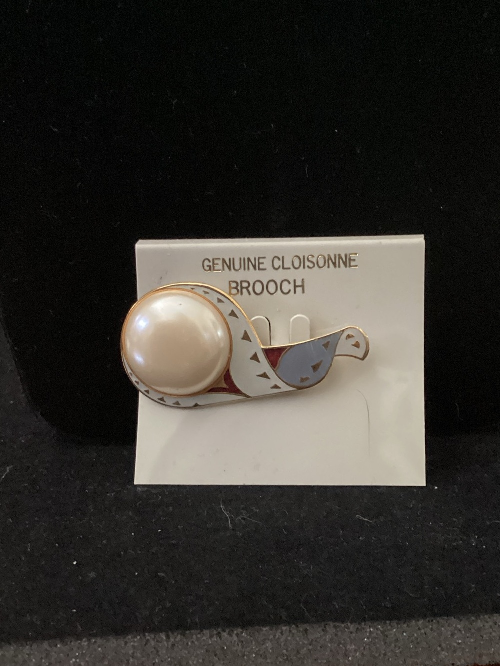 Genuine Bird Brooch with Pearl Accent -